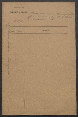 Dossier concernant un cadre contenant trois aquarelles, à Venise (inv. 3278), acquises de leur au...