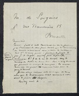 Lettre du Musée concernant le Portrait de Joseph II par le peintre [Jacques-Joachim] de Soignies,...