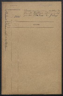Dossier concernant un tableau de feu Adolf Dillens (sujet non mentionné), offert en vente par Mr ...