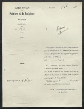 Dossier concernant un tableau de Félix Bovie, Une vue des Ardennes, offert en vente par Mr H. Sim...