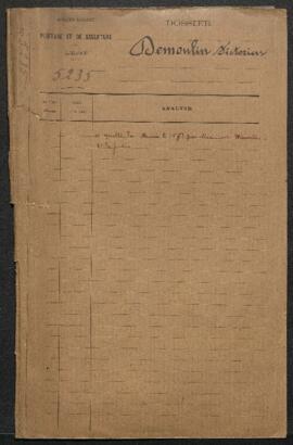 Dossier administratif personnel de Victorien Demoulin (né en 1869) cireur au Musée.