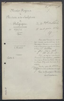 Dossier concernant le Portrait de famille du doyen Bulens tableau attribué à Charles Pierre Verhu...