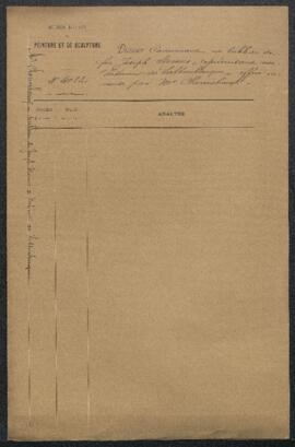 Dossier concernant un tableau de Joseph Stevens représentant un Intérieur de saltimbanque, offert...