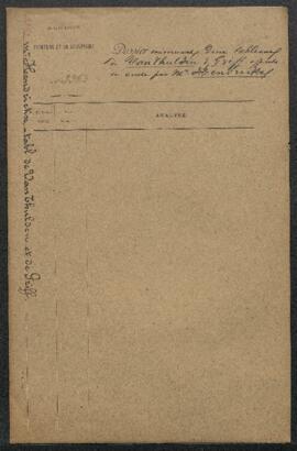 Dossier concernant deux tableaux, Le sacre de saint Rombaut par Van Thulden et une Nature morte p...