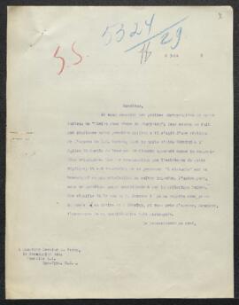 Dossier concernant la demande de renseignements de Hermine M. Brown (Etats-Unis, New York) sur la...