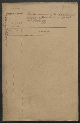Dossier concernant plusieurs tableaux anciens offerts en vente au gouvernement par Mr Bouvy (Scha...