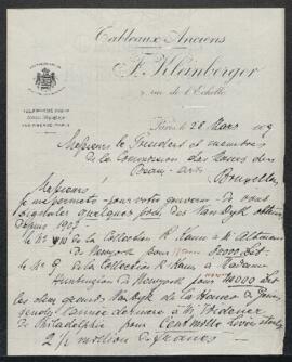 Dossier concernant un Portrait attribué à Van Dyck, offert en vente par le marchand F[rançois] Kl...