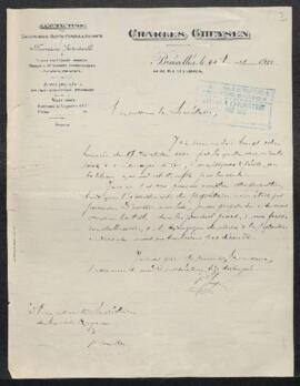 Dossier concernant une Bacchante couronnant Bacchus tableau de [Jacques-Louis] David, offert en v...