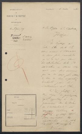 Dossier concernant une demande de renseignements émanant de Mr Seb. Candrian (Italie, Venise) rel...