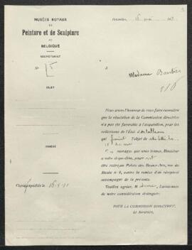 Dossier concernant un tableau de [Charles François] Daubigny et un tableau de [Jean Baptiste Cami...