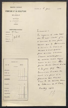 Dossier concernant une Tête de femme, un tableau de Léon Herbo, offert en vente par Mme Haasé (Br...