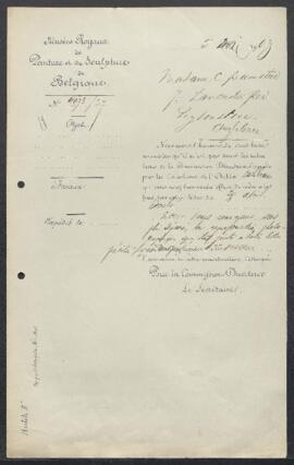 Dossier concernant un tableau ancien, offert en vente par Madame Bumsteed (Grande Bretagne, Leyto...
