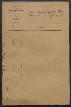Dossier concernant un Portrait de Monseigneur Curtius, premier évêque de Bruges, peint par Pieter...