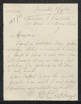 Dossier concernant un tableau d'Alfred Stevens et un de A[?]. Lens, sujets non spécifiés, offerts...